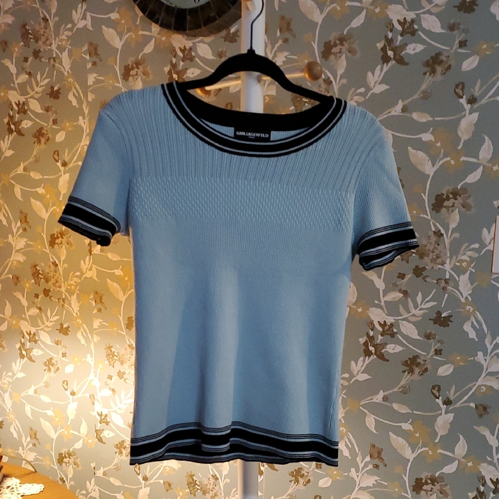 Karl Lagerfeld Robin Egg With Academica Short Sleeve M